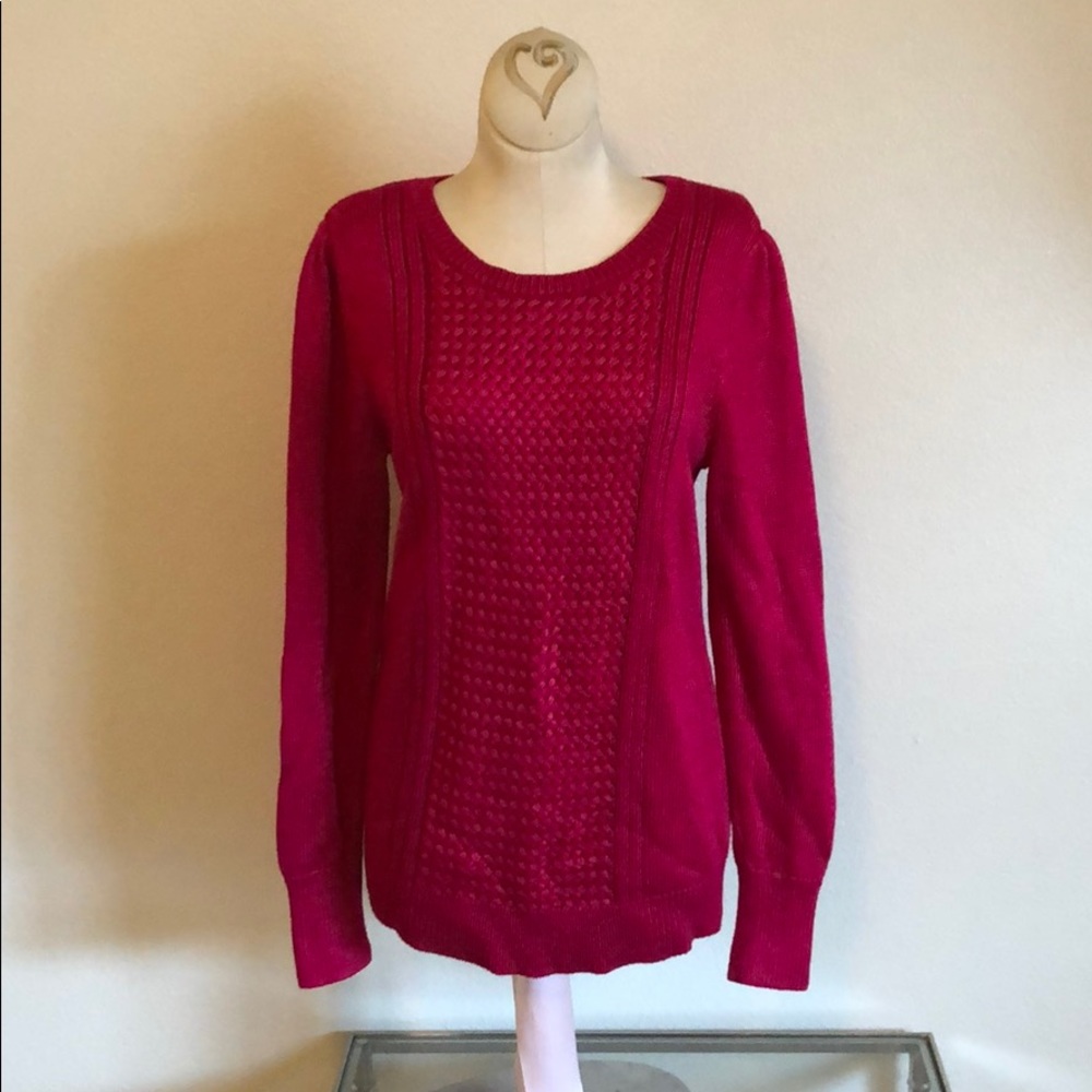Banana Republic magenta pink knit sweater fitted
